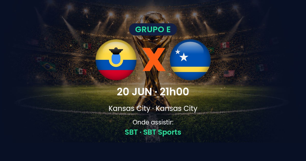 Equador x Curaçao: onde assistir, horário e escalações ao vivo pela Copa do Mundo 2026