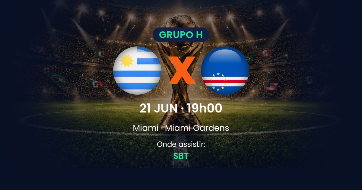 Uruguai x Cabo Verde: onde assistir, horário e provável escalação na Copa do Mundo 2026
