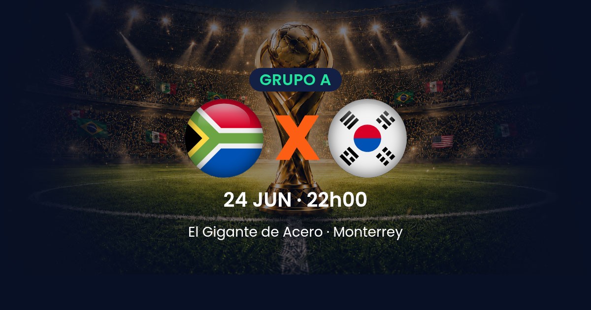 África do Sul x Coreia do Sul: tudo sobre o jogo da 3ª rodada do Grupo A